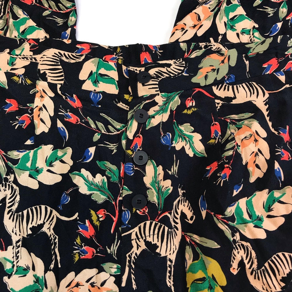 Zara Trafaluc Womens Pants Sz S Black Floral - Picture 4 of 8